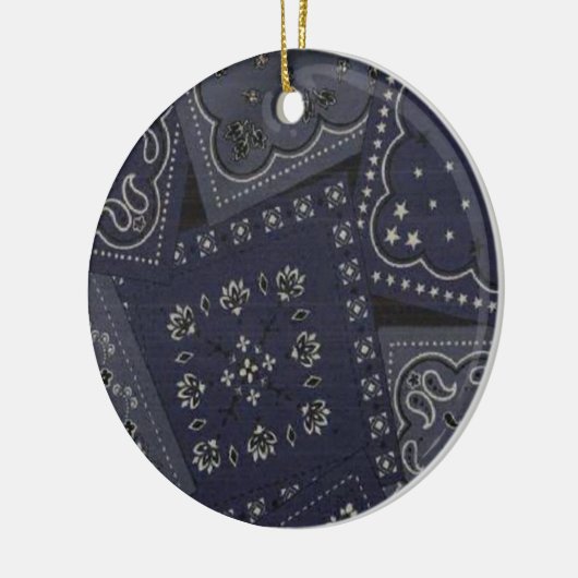 Land Kerstblauw Bandana Keramisch Ornament (Links)
