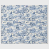  land kerstblauw cadeaupapier (Vlak)