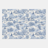  land kerstblauw inpakpapier vel (Voorkant)