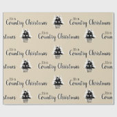 Land Kerstbomen Beige Rustiek Cadeaupapier (Vlak)