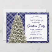 Land Kerstboom Blauw Plaid Kerstfeest Kaart (Voorkant)
