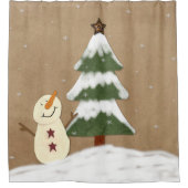 Land Kerstboom Douchegordijn (Voorkant)