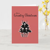 Land Kerstboom Rood Rustiek Kaart (Gele Bloem)
