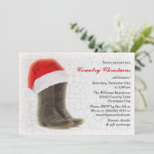 Land Kerstfeest Noite Cowboy Boots Kaart (Staand voorkant)