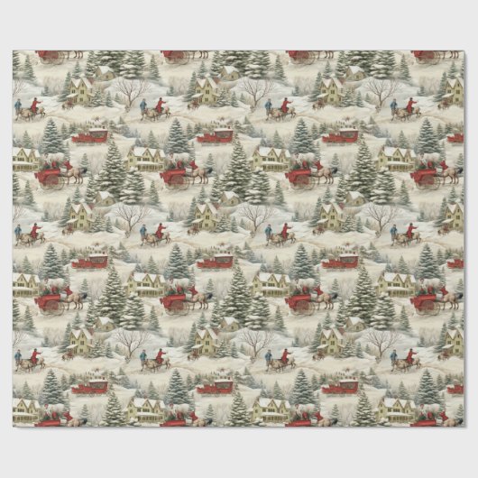 land Kerstmis Cadeaupapier (Vlak)