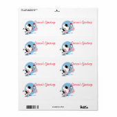 Land Kerstmis Koeien met Santa Hats Sjabloon Etiket (Full Sheet)