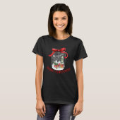 Land Kerstmis Mason Jar Snowglobe Rood Lint H T-shirt (Voorkant volledig)