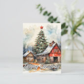 Land Kerstmis prettige feestdagen | iedereen Briefkaart (Staand voorkant)