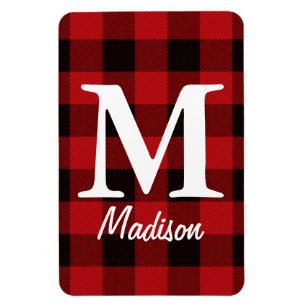 land Kerstmis Rode buffel geruite houthakker Magneet