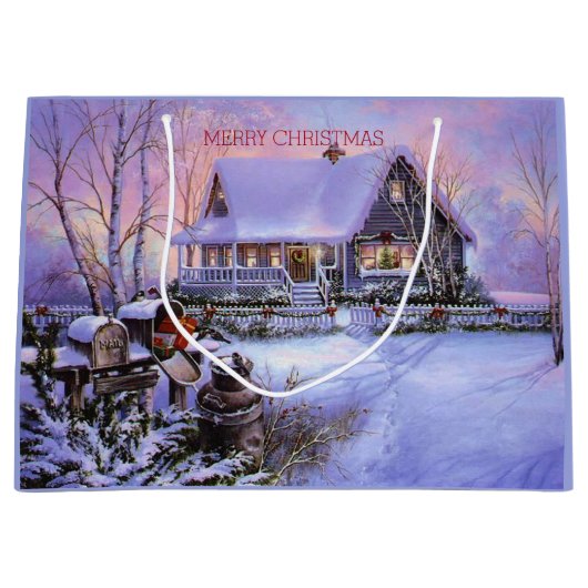 Land Kerstmis, Vakantie, Custom Large Cadeautasje (Voorkant)