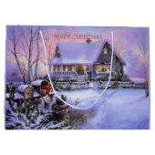 Land Kerstmis, Vakantie, Custom Large Cadeautasje (Achterkant)