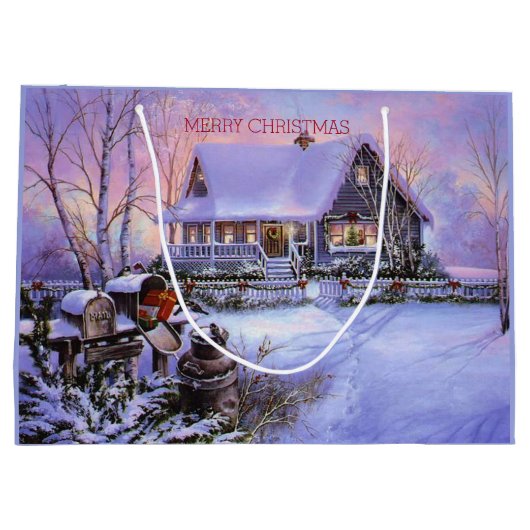 Land Kerstmis, Vakantie, Custom Large Cadeautasje (Achterkant)