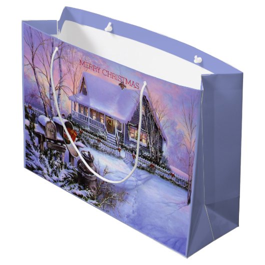 Land Kerstmis, Vakantie, Custom Large Cadeautasje (Achterkant Gekanteld)