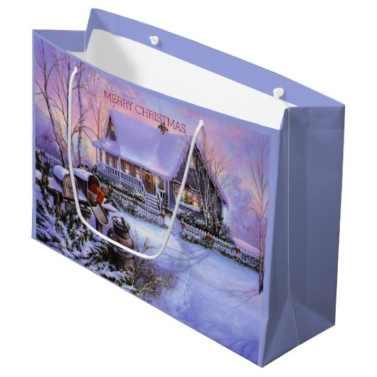 Land Kerstmis, Vakantie, Custom Large Cadeautasje (Voorkant Gekanteld)