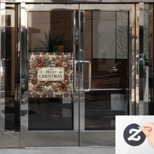 Land Kerstmis Venster Cling Raamsticker (Kantoordeur)