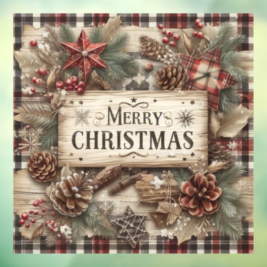 Land Kerstmis Venster Cling Raamsticker (Vel 3)