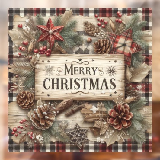 Land Kerstmis Venster Cling Raamsticker (Vel 2)