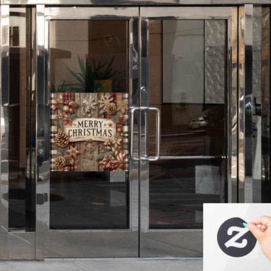 Land Kerstmis Venster Cling Raamsticker (Kantoordeur)