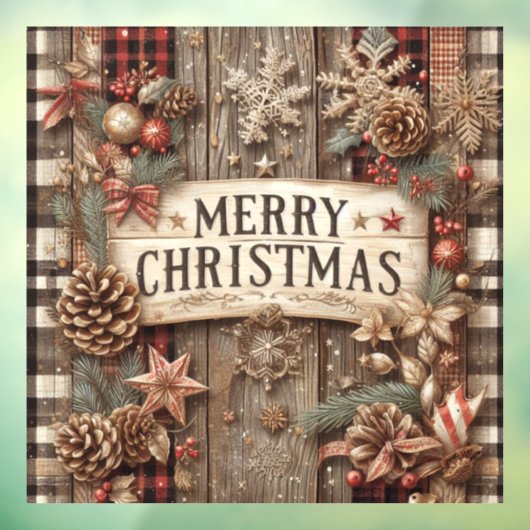 Land Kerstmis Venster Cling Raamsticker (Vel 3)