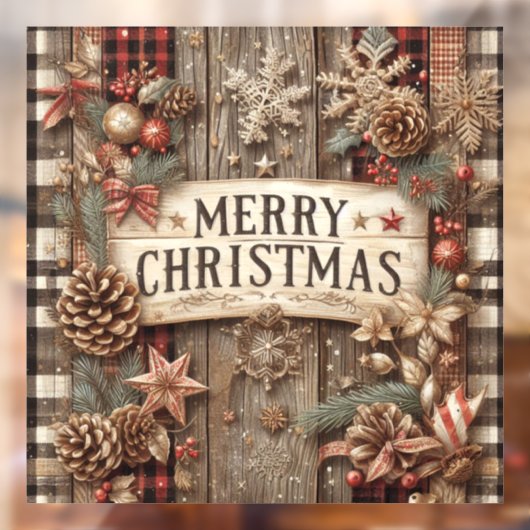 Land Kerstmis Venster Cling Raamsticker (Vel 2)