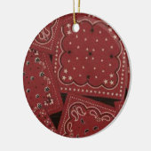 Land Kerstroodbruin Keramisch Ornament (Links)