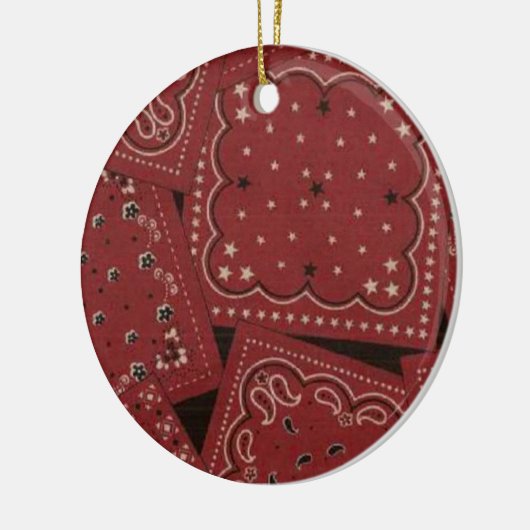 Land Kerstroodbruin Keramisch Ornament (Links)