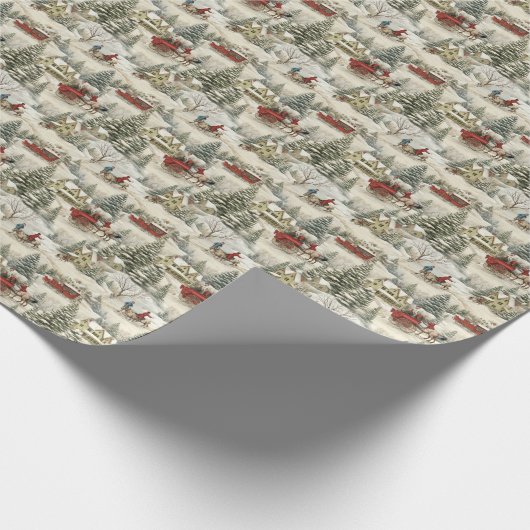  land kerstscène cadeaupapier (Hoek)