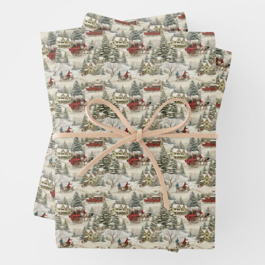  land kerstscène inpakpapier vel (In situ)