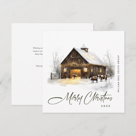  Land Kerststal Pine Tree Corporate Feestdagenkaart (Voorkant / Achterkant)