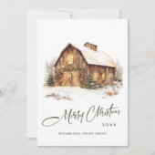  Land Kerststal Pine Tree Corporate Feestdagenkaart (Voorkant)
