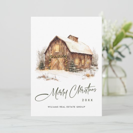  Land Kerststal Pine Tree Corporate Feestdagenkaart (Staand voorkant)