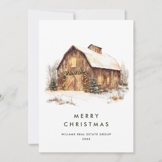  Land Kerststal Pine Tree Corporate Feestdagenkaart (Voorkant)