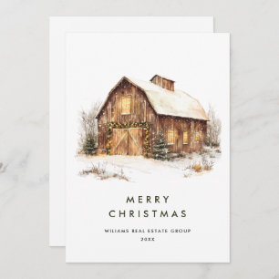 Land Kerststal Pine Tree Corporate Feestdagenkaart