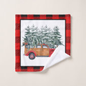 Land Kersttruck Vakantie Bad Handdoek (Wasdoekje)