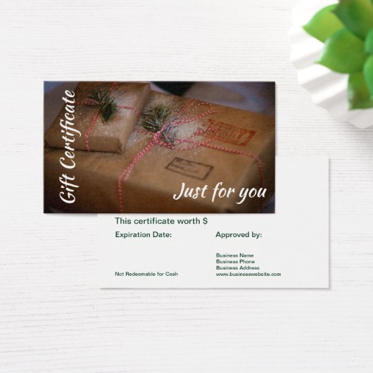 Land Kerstvakantie cadeau Kaart Certificaat (Bureau)