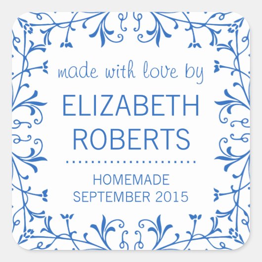 Land Keuken Blauw en Wit Inblikken Labels (Voorkant)