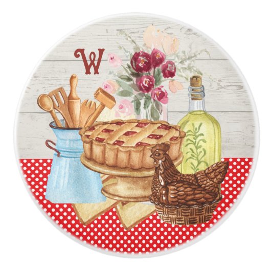 Land Keuken Monogram Lade Keramische Knop (Voorkant)