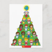 Land Kinderen Kerstboom Feestdagenkaart (Voorkant)
