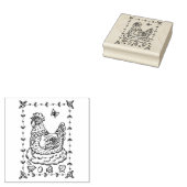 LAND KIP, NEST, EI, CHICK FOLK ART GRENS NICE RUBBERSTEMPEL (Gestempeld)