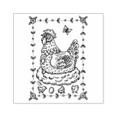 LAND KIP, NEST, EI, CHICK FOLK ART GRENS NICE RUBBERSTEMPEL (Afrduk)
