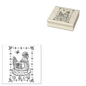 LAND KIP, NEST, EI, CHICK FOLK ART GRENS NICE RUBBERSTEMPEL (Gestempeld)