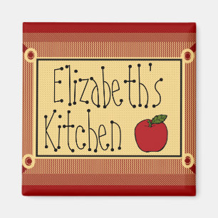 Land Kitchen Apple en Naam Magneet