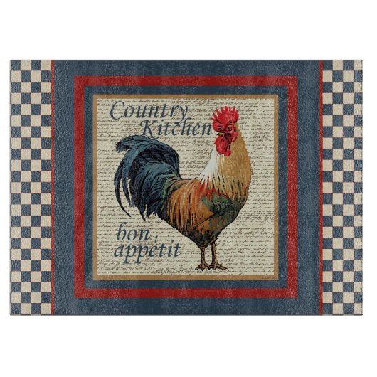 Land Kitchen-Rooster Snijplank (Voorkant)