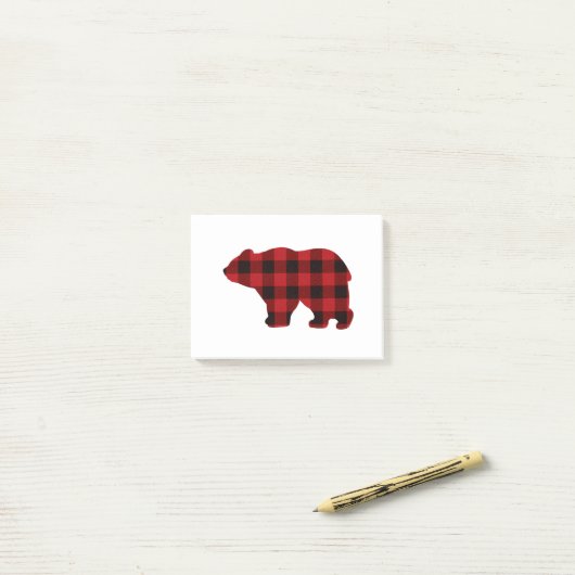 Land klassiek rood en zwart Beer Post-it® Notes (Op bureau)