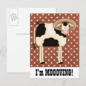 Land Koe Man Verplaatsen Wijzigingsbericht Aankondigingskaart (Voorkant / Achterkant)