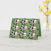 land koe wenskaart kaart (Gele Bloem)