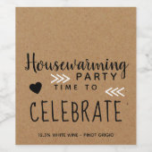 Land Kraft Housewarming Party Wijn Etiket (Enkel label)