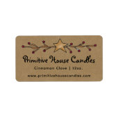 Land Kraft Star en bessen Kaars Label (Voorkant)