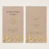 Land Kraft Wildflower Retail Prijs Label Visitekaartje (Voorkant /achterkant)