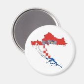 land kroatië - vlag plattegrond silhouet magneet (Voorkant / Achterkant)